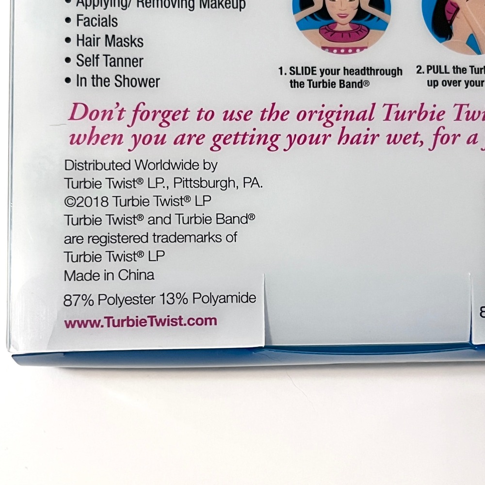Turbie Twist Turbie Band Blue Head Band Makeovers Makeup Facial Spa Holds Hair - Picture 4 of 6